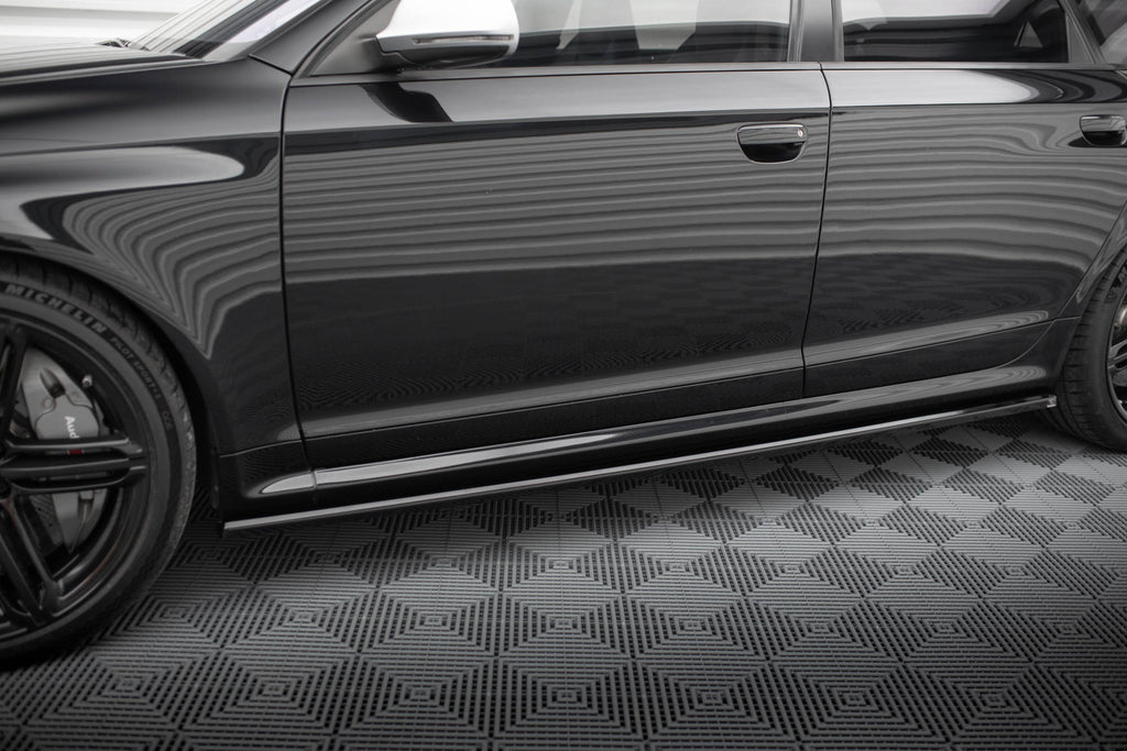 Maxton Design Street+ Seitenschweller Leisten V.2 passend für Audi RS6 Avant C6 schwarz Hochglanz