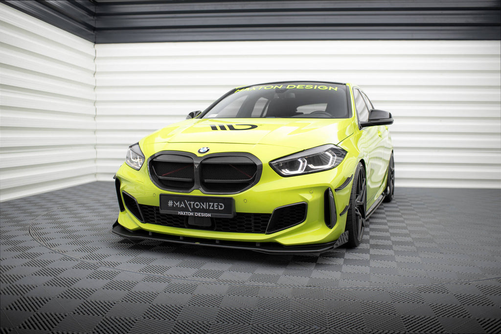 Maxton Design Front Stoßstange Flaps passend für BMW 1er M-Paket / M135i / 128ti F40 schwarz Hochglanz