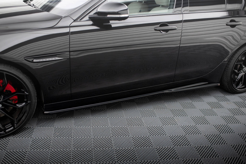 Maxton Design Street+ Seitenschweller Leisten passend für Jaguar XE X760 Facelift schwarz Hochglanz