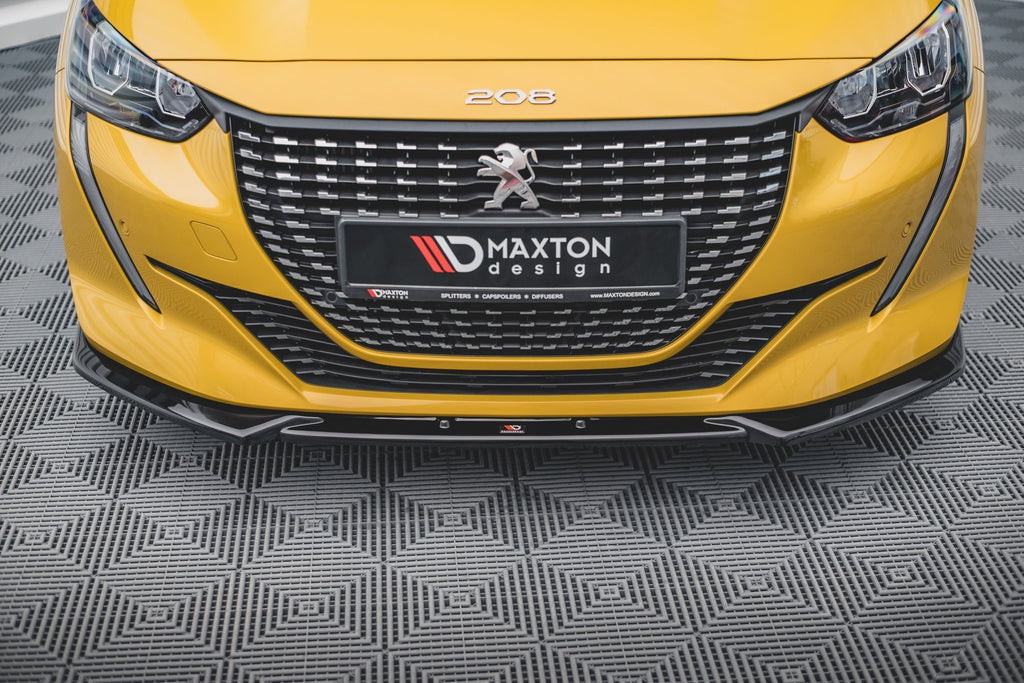 Maxton Design Street+ Spoilerlippe Front Ansatz V.2 passend für Peugeot 208 Mk2 schwarz Hochglanz