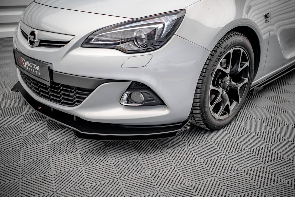 Maxton Design Front Stoßstange Flaps passend für Opel Astra GTC OPC-Line J schwarz Hochglanz