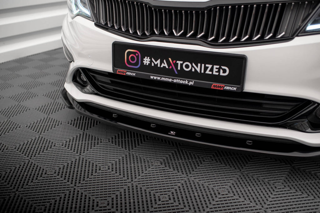 Maxton Design Street+ Spoilerlippe Front Ansatz V.2 passend für Kia Optima Mk4 Facelift schwarz Hochglanz