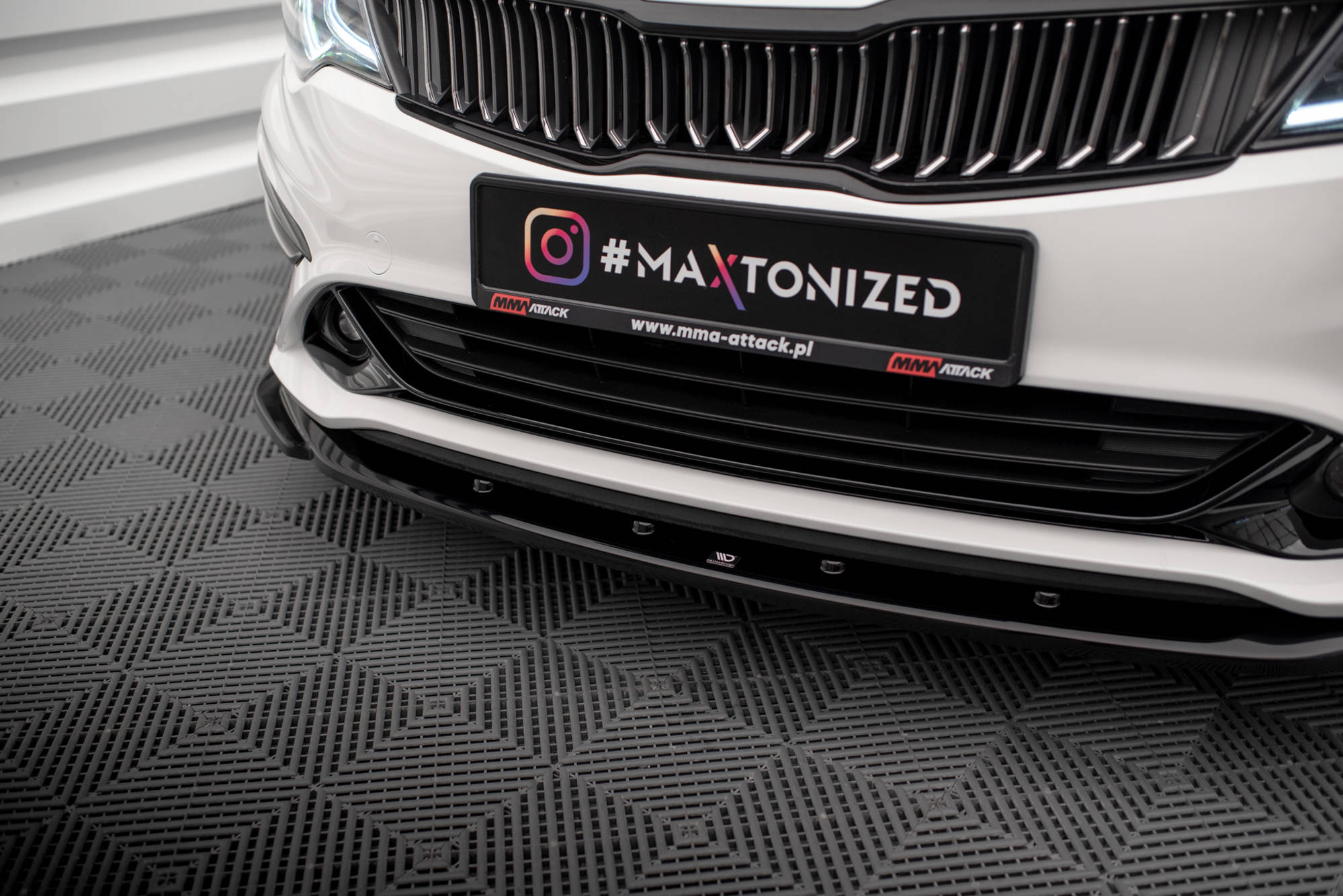 Maxton Design Street+ Spoilerlippe Front Ansatz V.2 passend für Kia Optima Mk4 Facelift schwarz Hochglanz