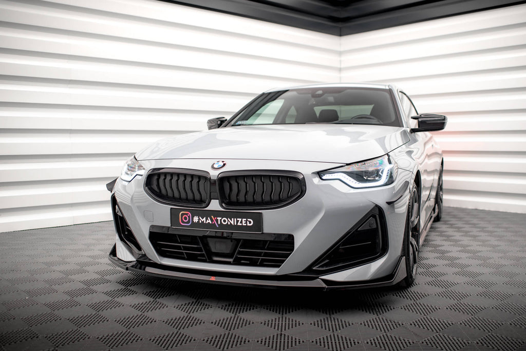 Maxton Design Street+ Spoilerlippe Front Ansatz V.3 passend für BMW 2 Coupe M-Paket / M240i G42 schwarz Hochglanz