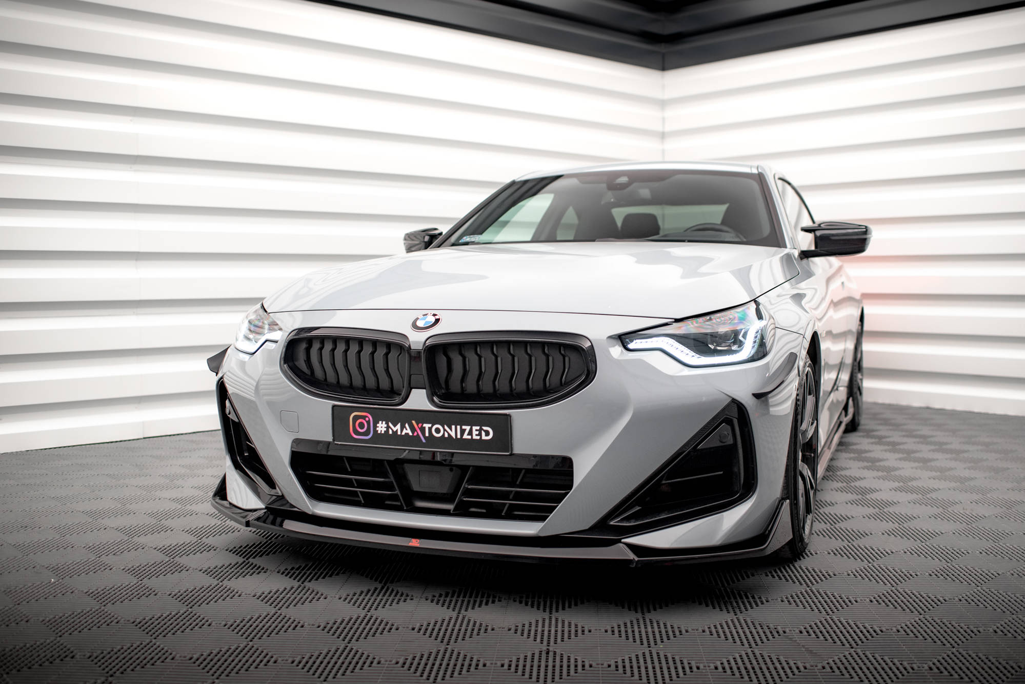 Maxton Design Street+ Spoilerlippe Front Ansatz V.3 passend für BMW 2 Coupe M-Paket / M240i G42 schwarz Hochglanz