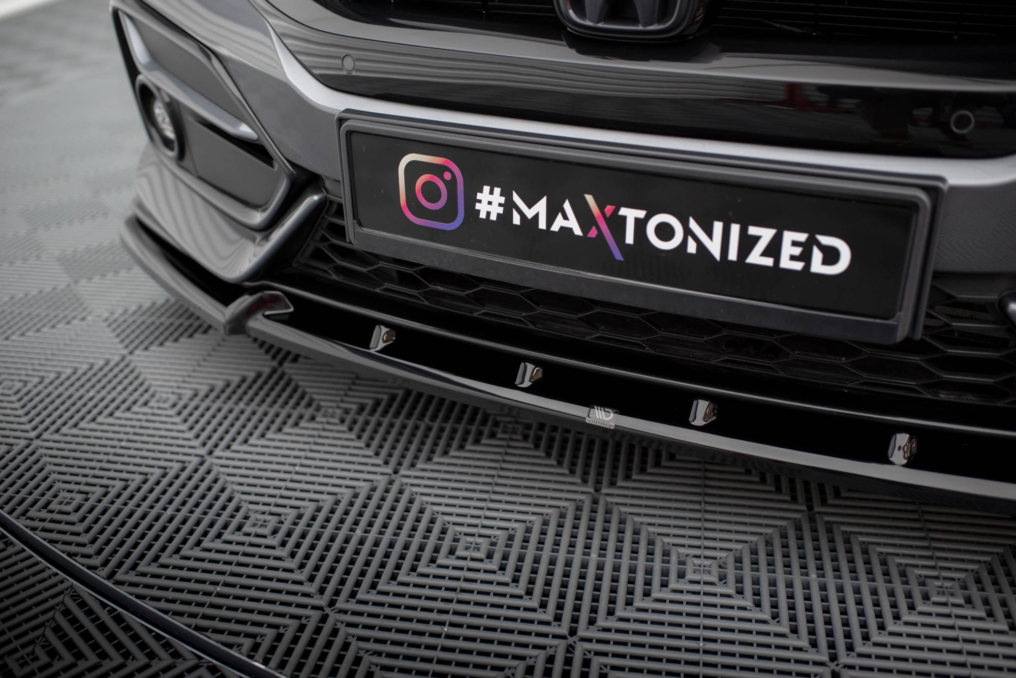 Maxton Design Street+ Spoilerlippe Front Ansatz + Flaps passend für Honda Civic Sport Mk 10