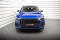Maxton Design Street+ Spoilerlippe Front Ansatz V.2 passend für Audi SQ5 / Q5 S-Line SUV / Sportback Mk2 Facelift schwarz Hochglanz
