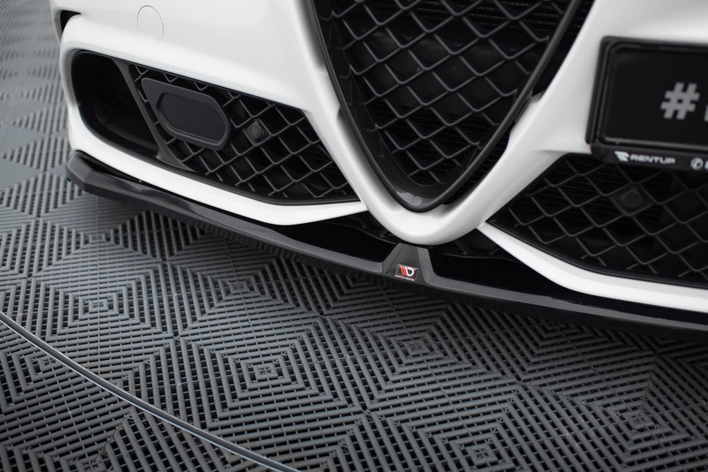 Maxton Design Street+ Spoilerlippe Front Ansatz passend für Alfa Romeo Giulia Quadrifoglio schwarz Hochglanz