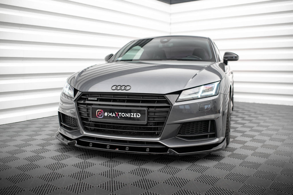 Maxton Design Street+ Spoilerlippe Front Ansatz V.2 passend für Audi TT S / S-Line 8S schwarz Hochglanz