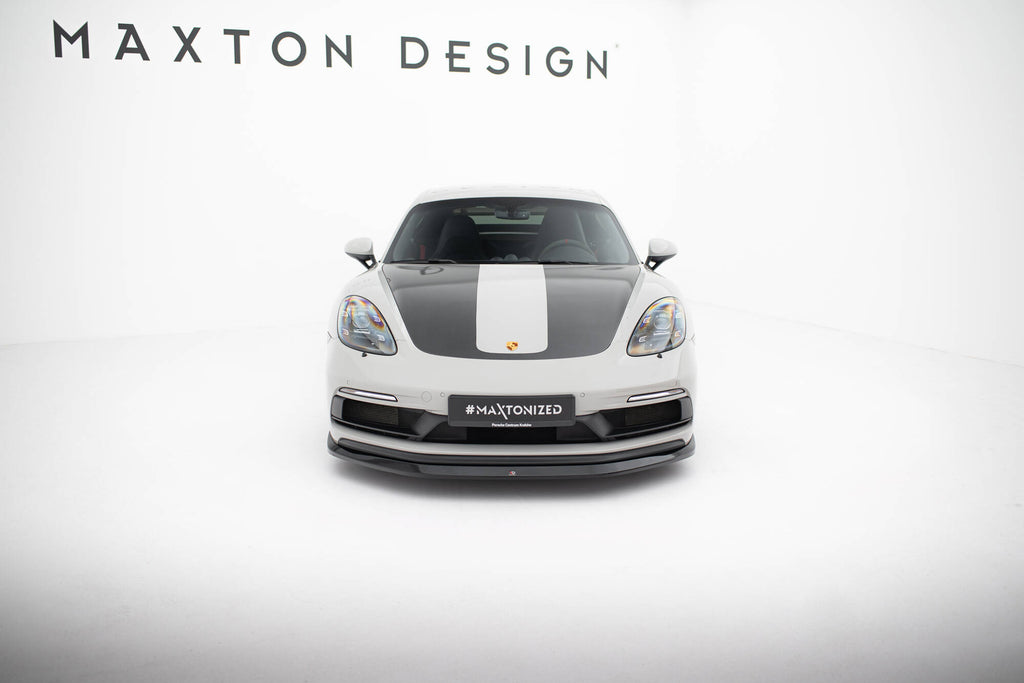 Maxton Design Street+ Spoilerlippe Front Ansatz passend für V.1 Porsche 718 Cayman GTS 982c schwarz Hochglanz