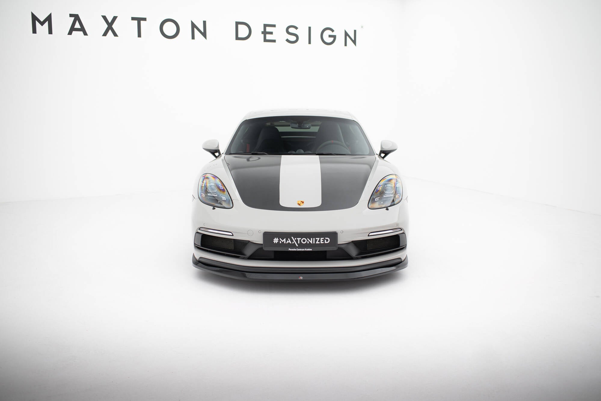 Maxton Design Street+ Spoilerlippe Front Ansatz passend für V.1 Porsche 718 Cayman GTS 982c schwarz Hochglanz