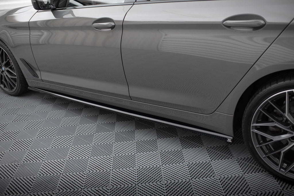 Maxton Design Street+ Seitenschweller Leisten passend für BMW 5er G30 / G31 Facelift schwarz Hochglanz