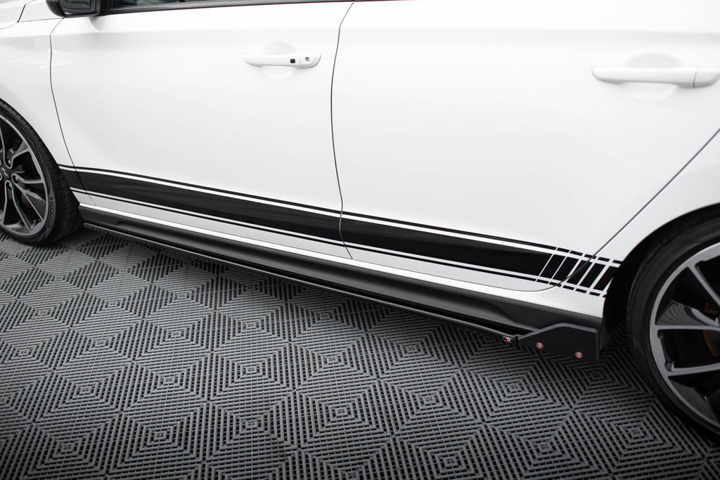 Maxton Design Street+ Seitenschweller Leisten passend für V.5 + Flaps Hyundai I30 N / N-Line Hatchback / Fastback Mk3 / Mk3 Facelift