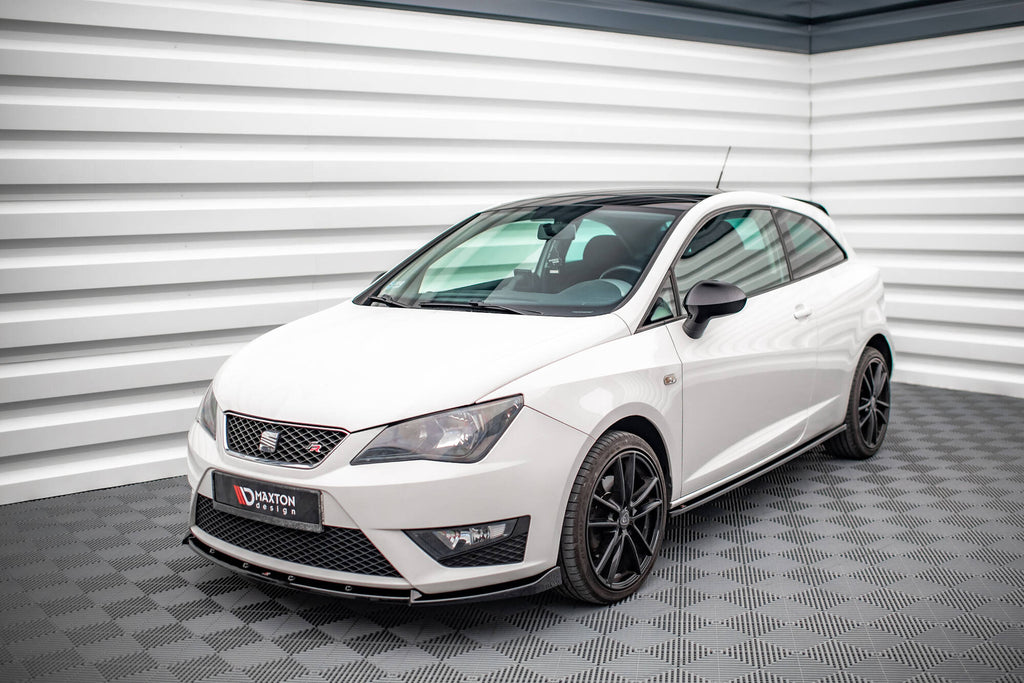 Maxton Design Street+ Spoilerlippe Front Ansatz V.2 passend für Seat Ibiza FR SC Mk4 Facelift schwarz Hochglanz