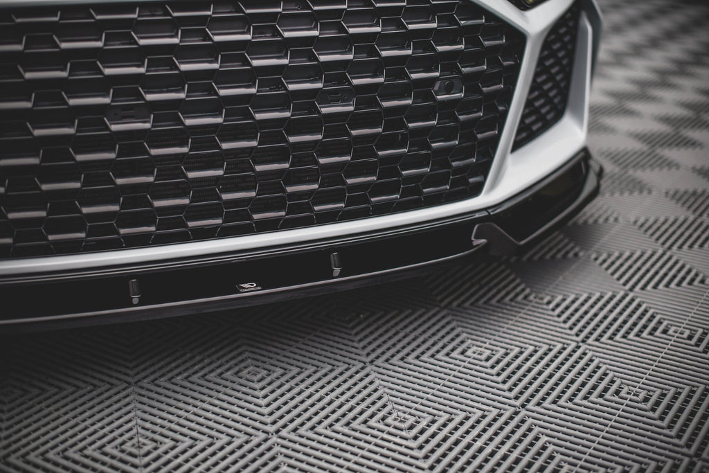 Maxton Design Street+ Spoilerlippe Front Ansatz V.1 passend für Audi R8 Mk2 Facelift schwarz Hochglanz