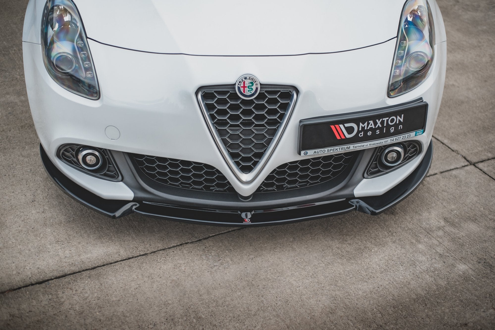 Maxton Design Street+ Spoilerlippe Front Ansatz V.3 passend für Alfa Romeo Giulietta schwarz Hochglanz