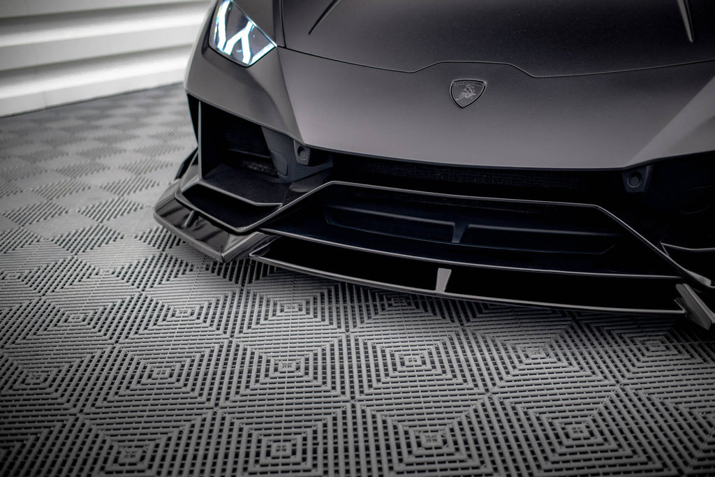 Maxton Design Street+ Spoilerlippe Front Ansatz passend für Lamborghini Huracan EVO AWD schwarz Hochglanz