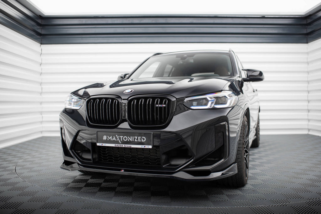 Maxton Design Street+ Spoilerlippe Front Ansatz V.2 passend für BMW X3 M F97 Facelift schwarz Hochglanz