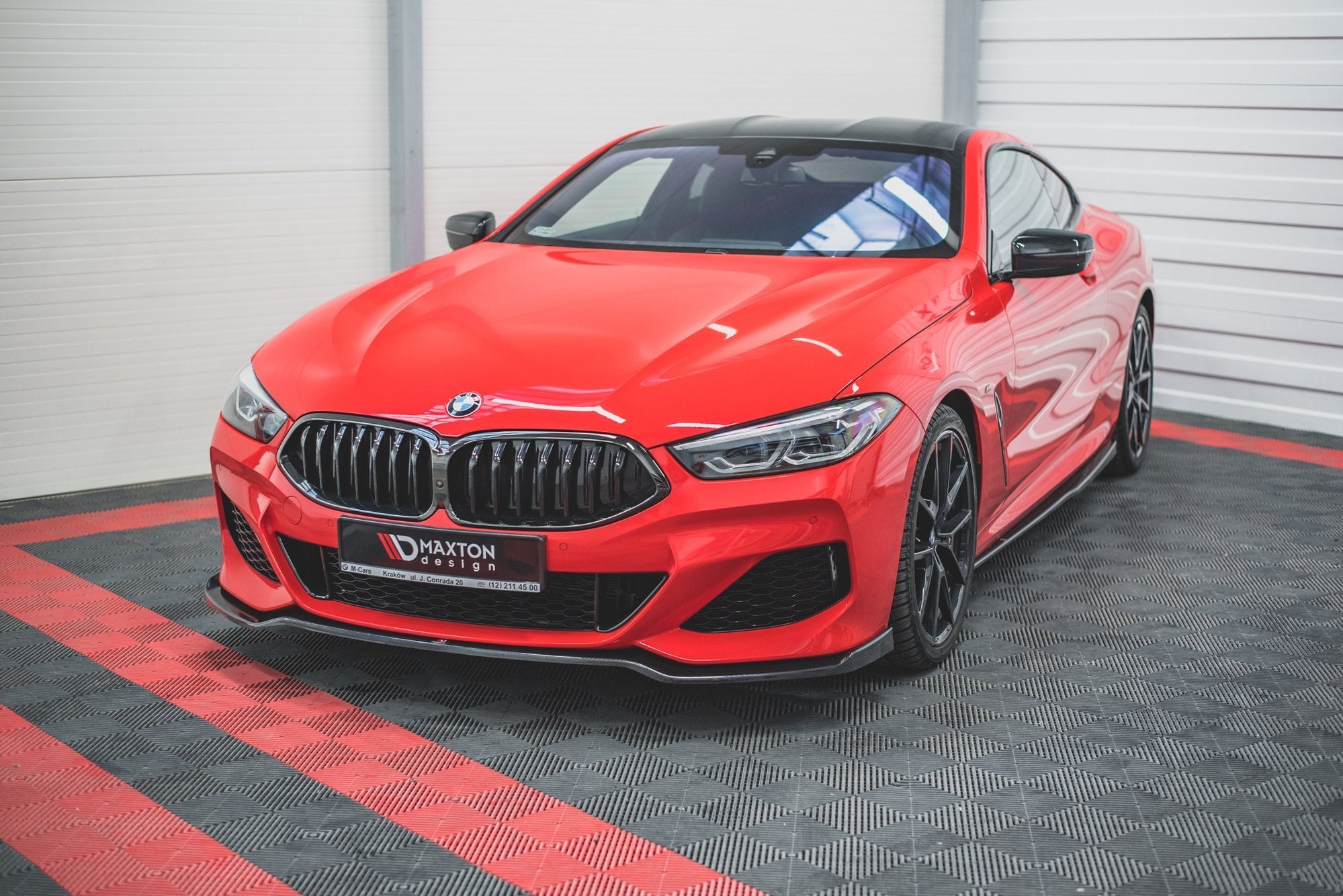 Maxton Design Street+ Spoilerlippe Front Ansatz V.2 passend für BMW 8 Coupe G15 / 8 Gran Coupe M Paket G16 schwarz Hochglanz