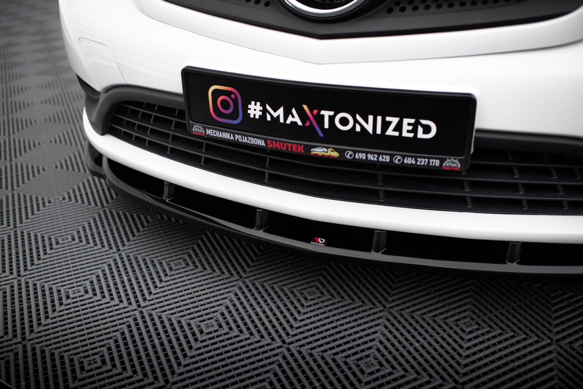 Maxton Design Street+ Spoilerlippe Front Ansatz passend für Mercedes-Benz Citan W415 schwarz Hochglanz