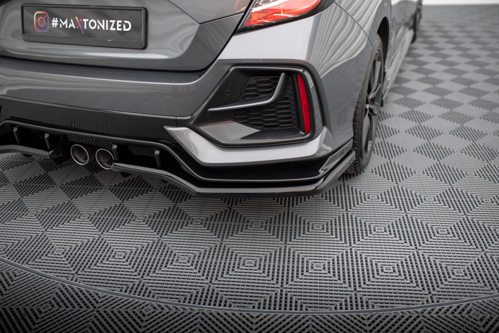 Maxton Design Heckansatz V.1 (mit einem vertikalem balken) Honda Civic Sport Mk 10 Facelift schwarz Hochglanz für Honda Civic Mk10 Facelift