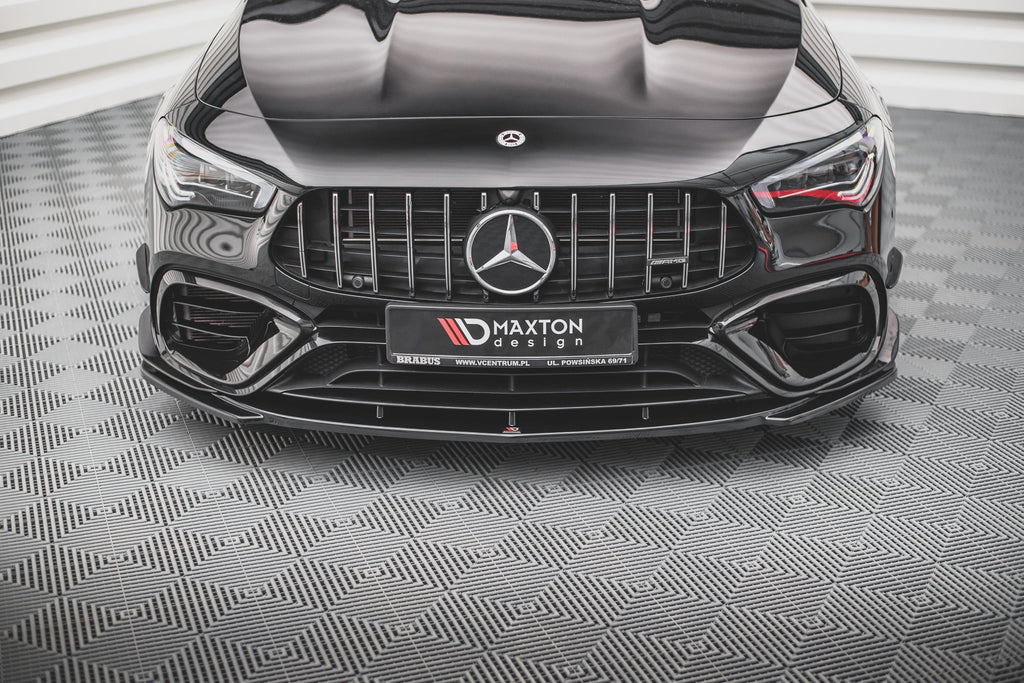 Maxton Design Street+ Spoilerlippe Front Ansatz V.3 passend für Mercedes-AMG CLA 45 Aero C118 schwarz Hochglanz
