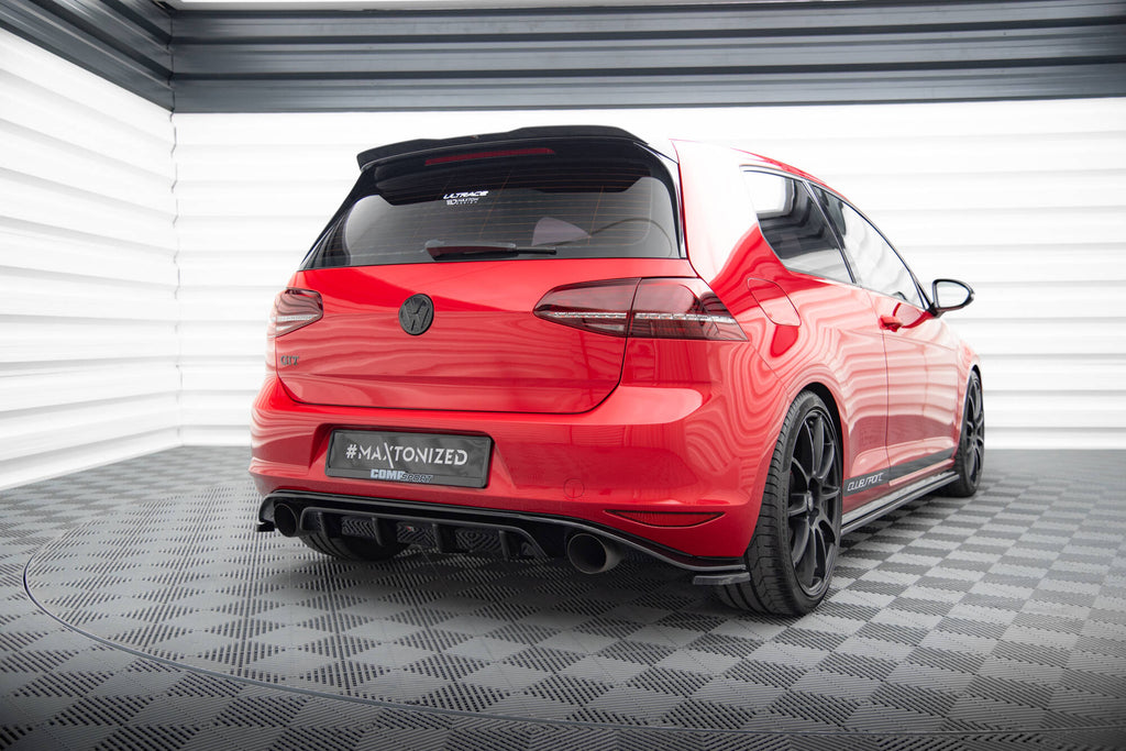 Maxton Design Diffusor Heck Ansatz passend für VW GOLF Mk7 GTI CLUBSPORT schwarz Hochglanz