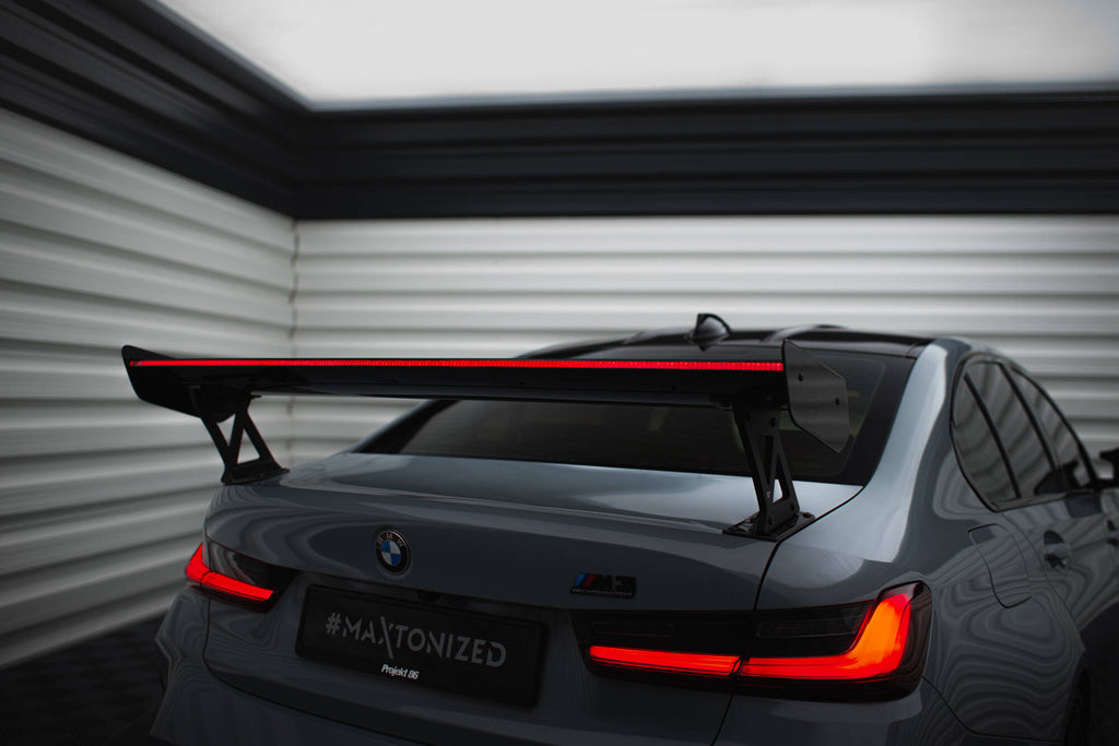 Maxton Design Carbon Spoiler With External Brackets Uprights + LED BMW M3 G80 / M340i G20 / 3 M-Paket G20 / 3 Standard G20 für BMW 3er G20