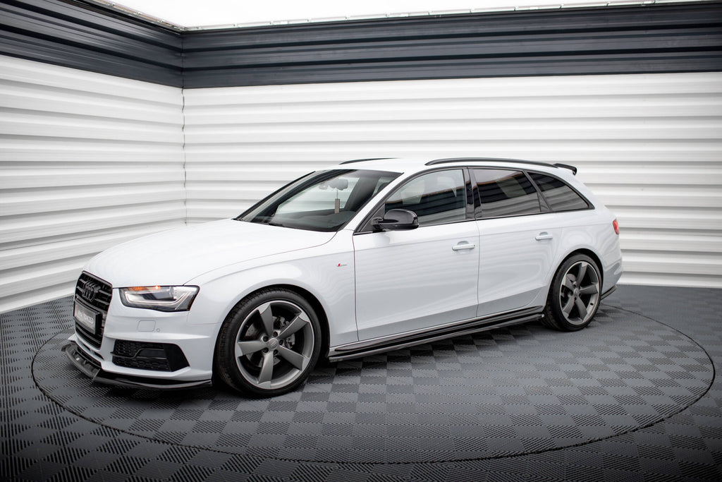 Maxton Design Street+ Seitenschweller Leisten passend für V.3 passend für Audi A4 / A4 S-Line / S4 B8 schwarz Hochglanz