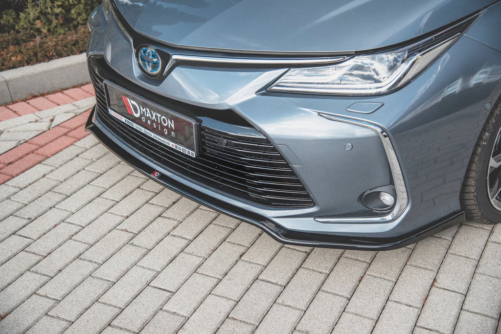 Maxton Design Street+ Spoilerlippe Front Ansatz passend für Toyota Corolla XII Limousine schwarz Hochglanz