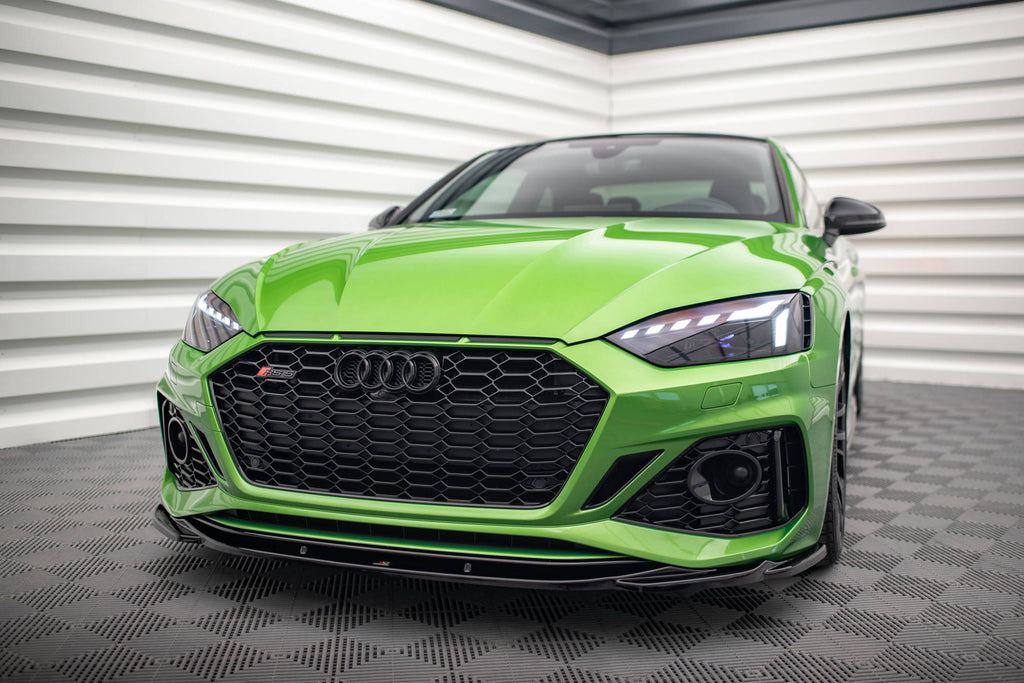Maxton Design Street+ Spoilerlippe Front Ansatz V.3 passend für Audi RS5 F5 Facelift schwarz Hochglanz