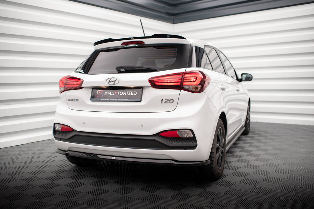 Maxton Design Spoiler CAP passend für Hyundai I20 Mk2 Facelift schwarz Hochglanz