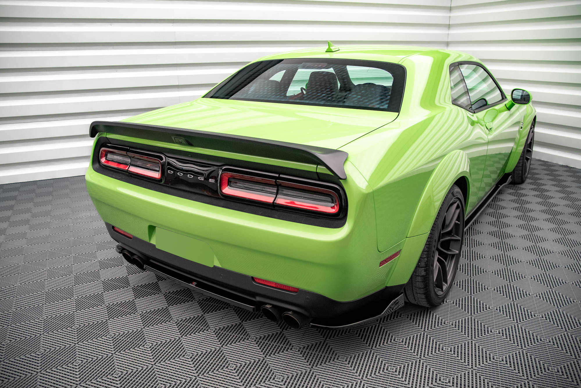 Maxton Design Heckansatz Dodge Challenger SRT Hellcat Widebody Mk3 schwarz Hochglanz für Dodge Challenger MK3 Facelift