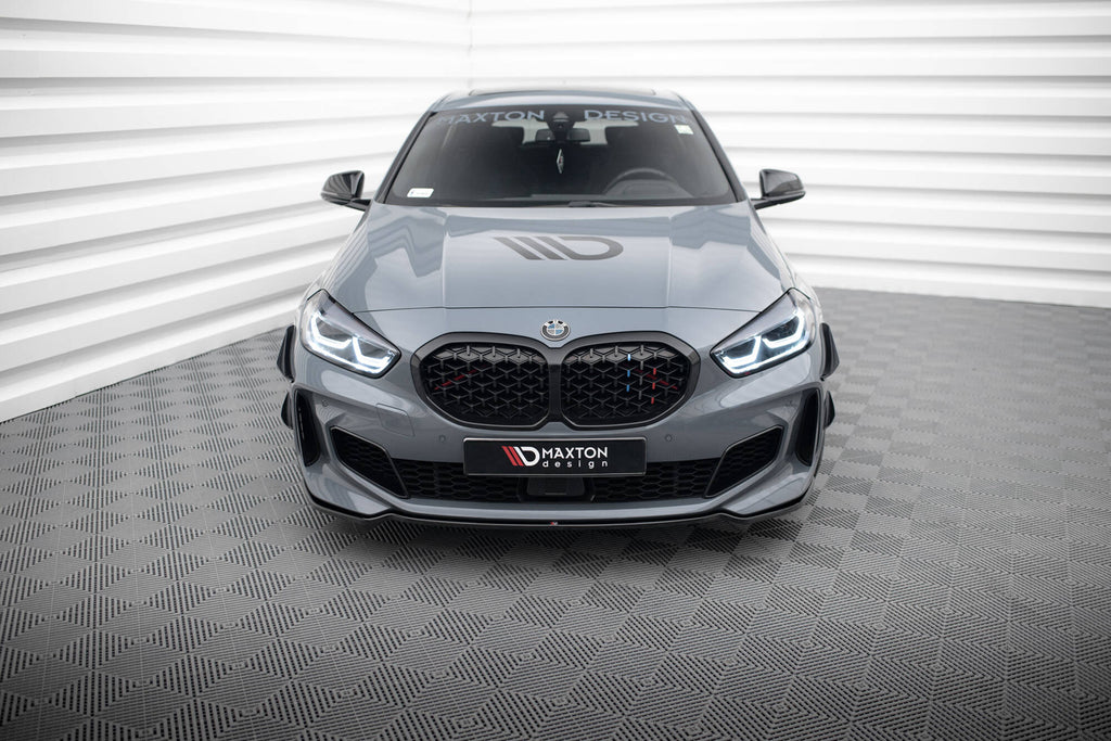 Maxton Design Street+ Spoilerlippe Front Ansatz V.4 passend für BMW 1er M-Paket/ M135i / 128ti F40 schwarz Hochglanz