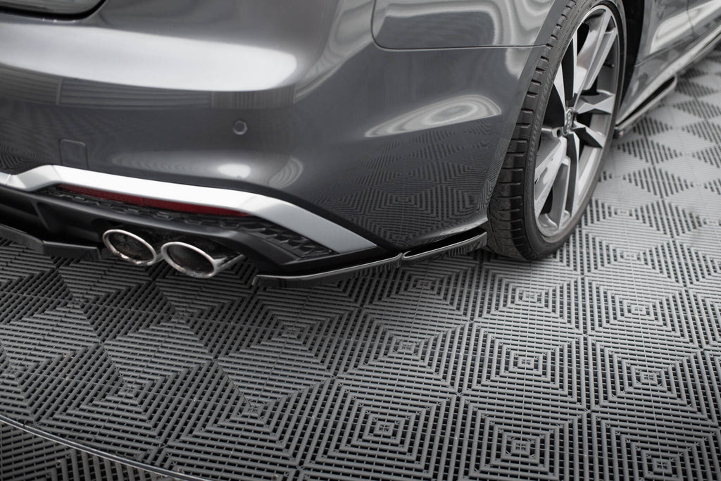Maxton Design Heck Ansatz Flaps Diffusor passend für Audi S5 Sportback / Coupe F5 Facelift schwarz Hochglanz