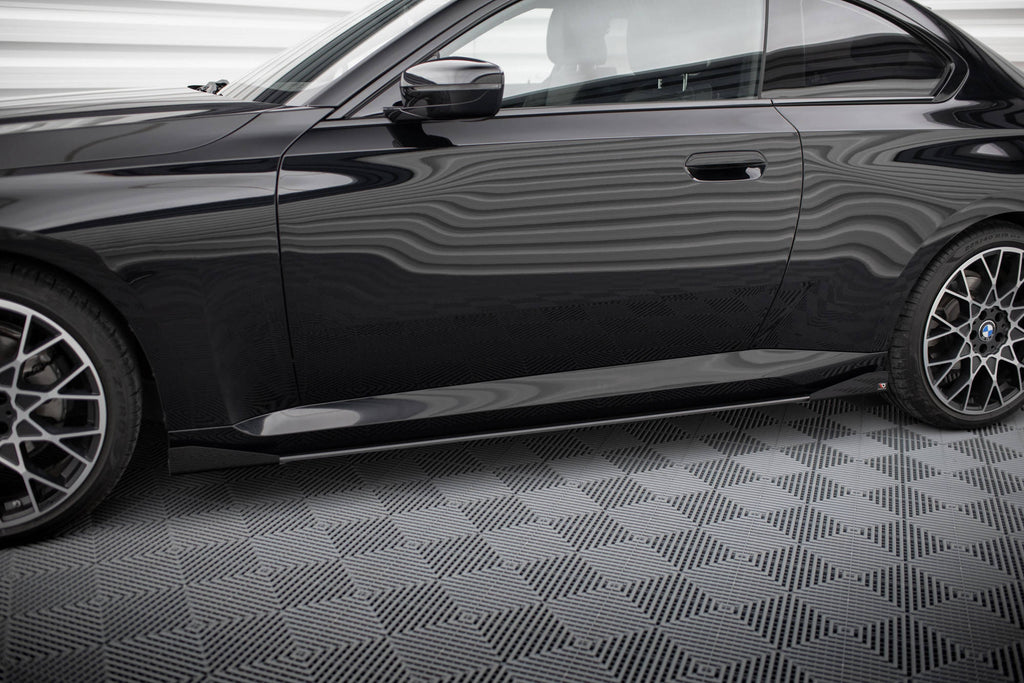 Maxton Design Street Pro Street+ Seitenschweller Leisten + Flaps passend für BMW 2 Coupe G42 schwarz Hochglanz