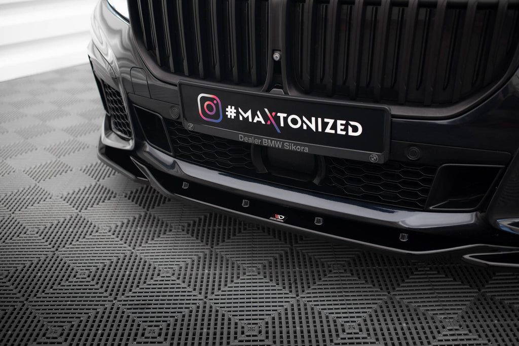 Maxton Design Street+ Spoilerlippe Front Ansatz V.3 passend für BMW 7 M-Paket G11 / G12 Facelift schwarz Hochglanz