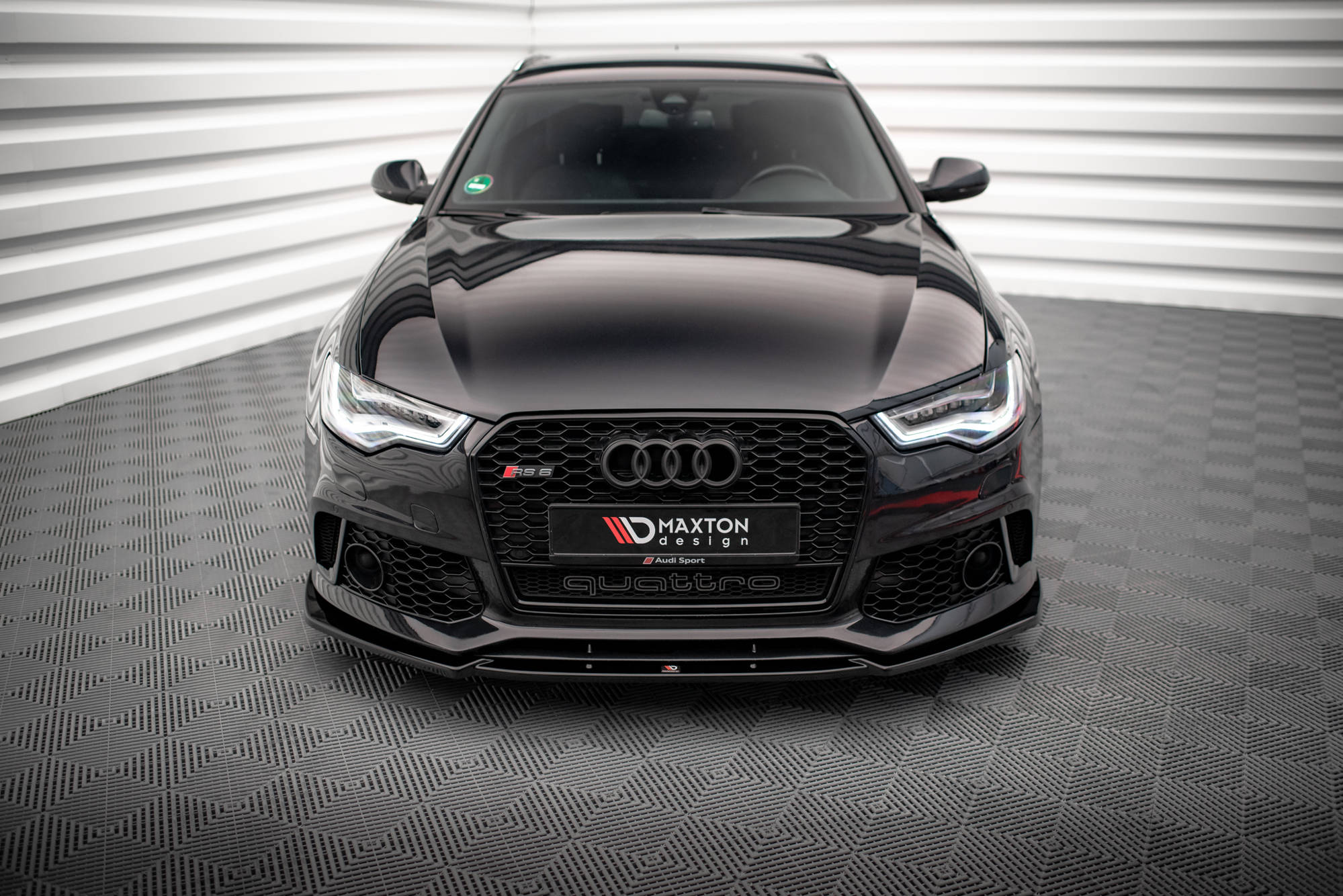 Maxton Design Front Ansatz für Audi A6 RS6 Look C7 schwarz matt