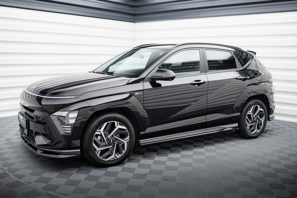 Maxton Design Street+ Seitenschweller Leisten passend für Hyundai Kona N-line Mk2 schwarz Hochglanz