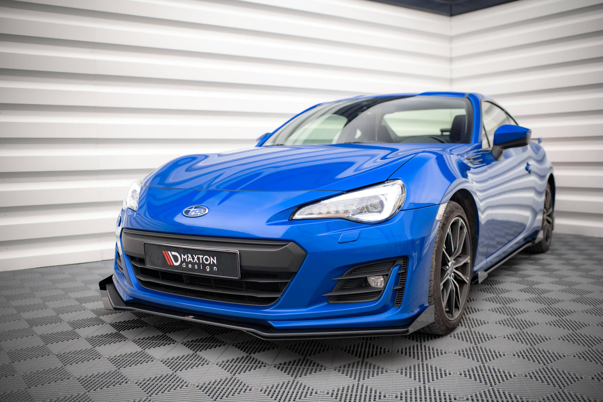 Maxton Design Street Pro Street+ Spoilerlippe Front Ansatz passend für + Flaps passend für V.1 + Flaps Subaru BRZ Mk1 Facelift schwarz Hochglanz