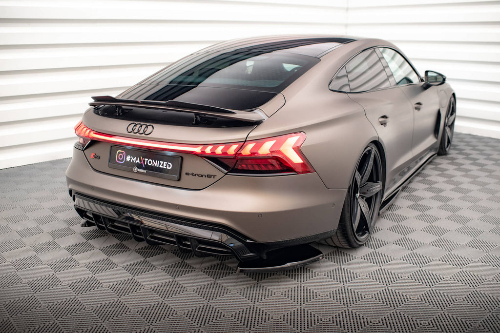 Maxton Design Heck Ansatz Flaps Diffusor V.1 passend für Audi e-Tron GT / RS GT Mk1 schwarz Hochglanz