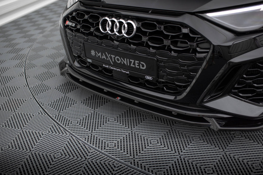 Maxton Design Street+ Spoilerlippe Front Ansatz V.1 passend für Audi RS3 Sportback 8Y schwarz Hochglanz