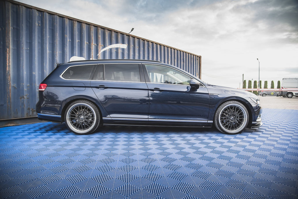Maxton Design Street+ Seitenschweller Leisten passend für VW Passat B8 schwarz Hochglanz