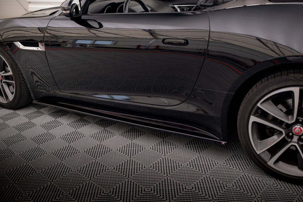 Maxton Design Street+ Seitenschweller Leisten passend für Jaguar F-Type X152 /X152 Facelift schwarz Hochglanz