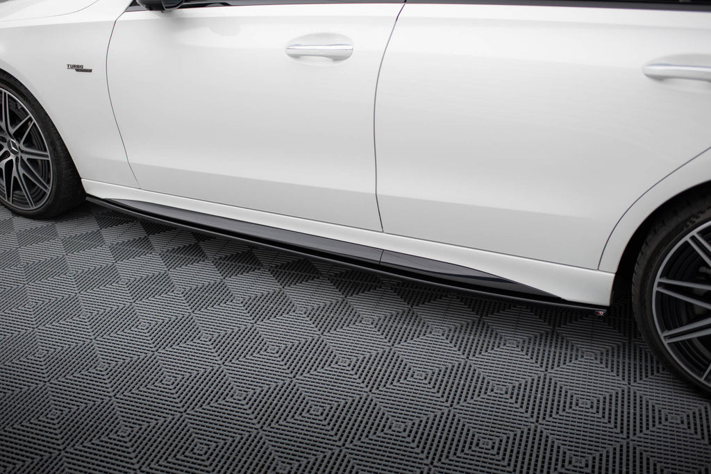Maxton Design Street+ Seitenschweller Leisten passend für Mercedes-Benz C AMG-Line / 43 AMG W206 schwarz Hochglanz