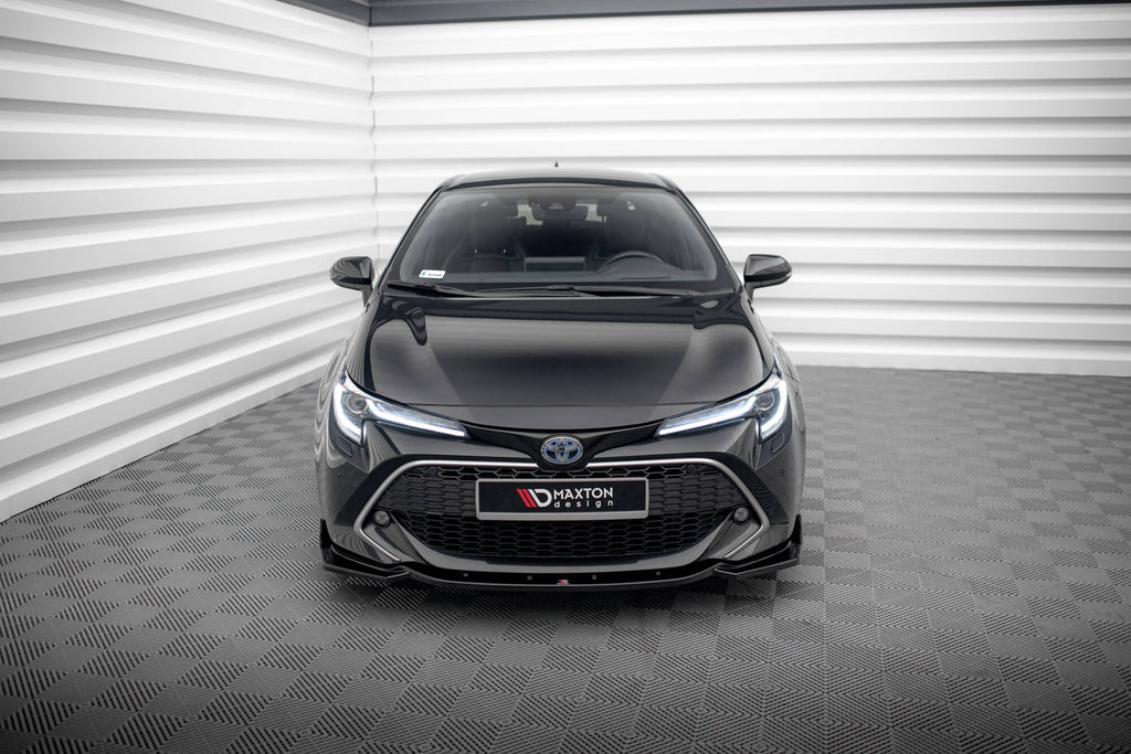 Maxton Design Street+ Spoilerlippe Front Ansatz V.2 passend für Toyota Corolla XII Touring Sports/ Hatchback schwarz Hochglanz