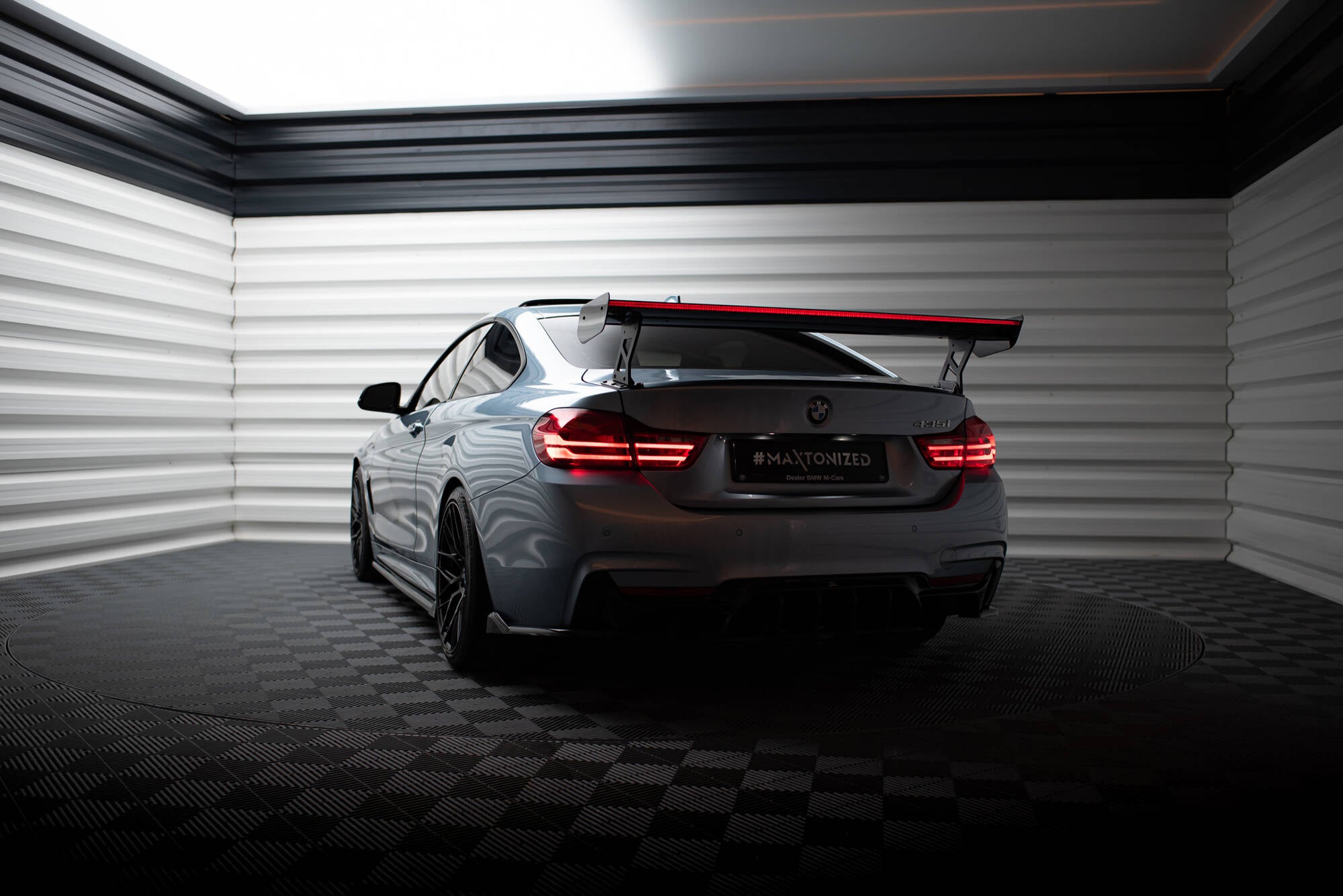Maxton Design Carbon Spoiler With External Brackets Uprights + LED BMW 4er F32 / 4 F32 M-Paket Coupe für BMW 4er Coupe