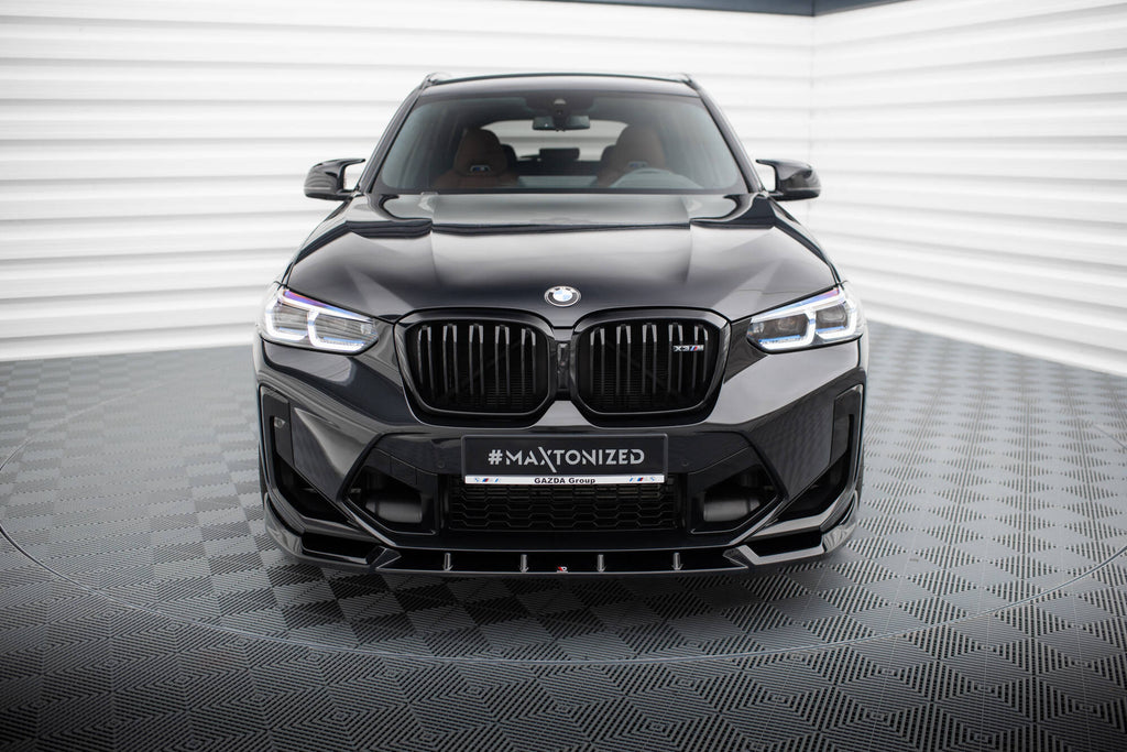 Maxton Design Street+ Spoilerlippe Front Ansatz V.1 passend für BMW X3 M F97 Facelift schwarz Hochglanz