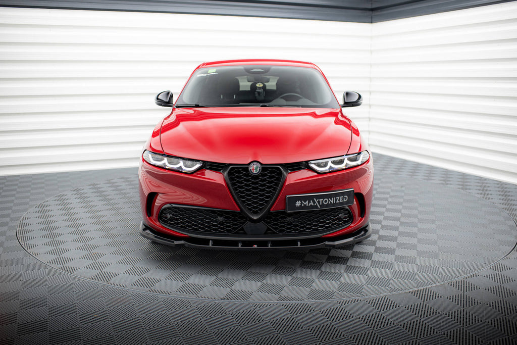 Maxton Design Street+ Spoilerlippe Front Ansatz V.2 passend für Alfa Romeo Tonale Mk1 schwarz Hochglanz
