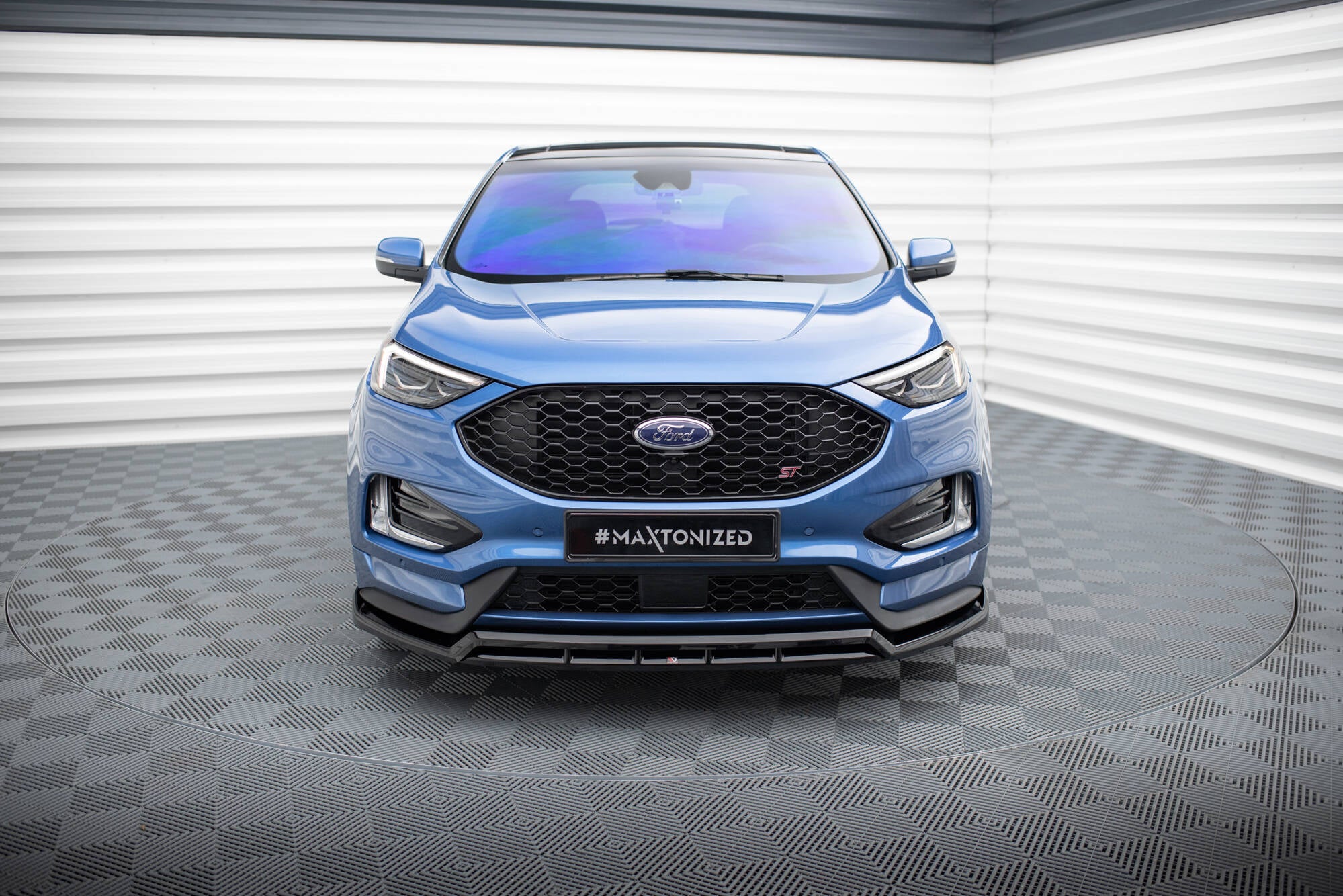 Maxton Design Street+ Spoilerlippe Front Ansatz passend für Ford Edge ST Mk2 Facelift schwarz Hochglanz